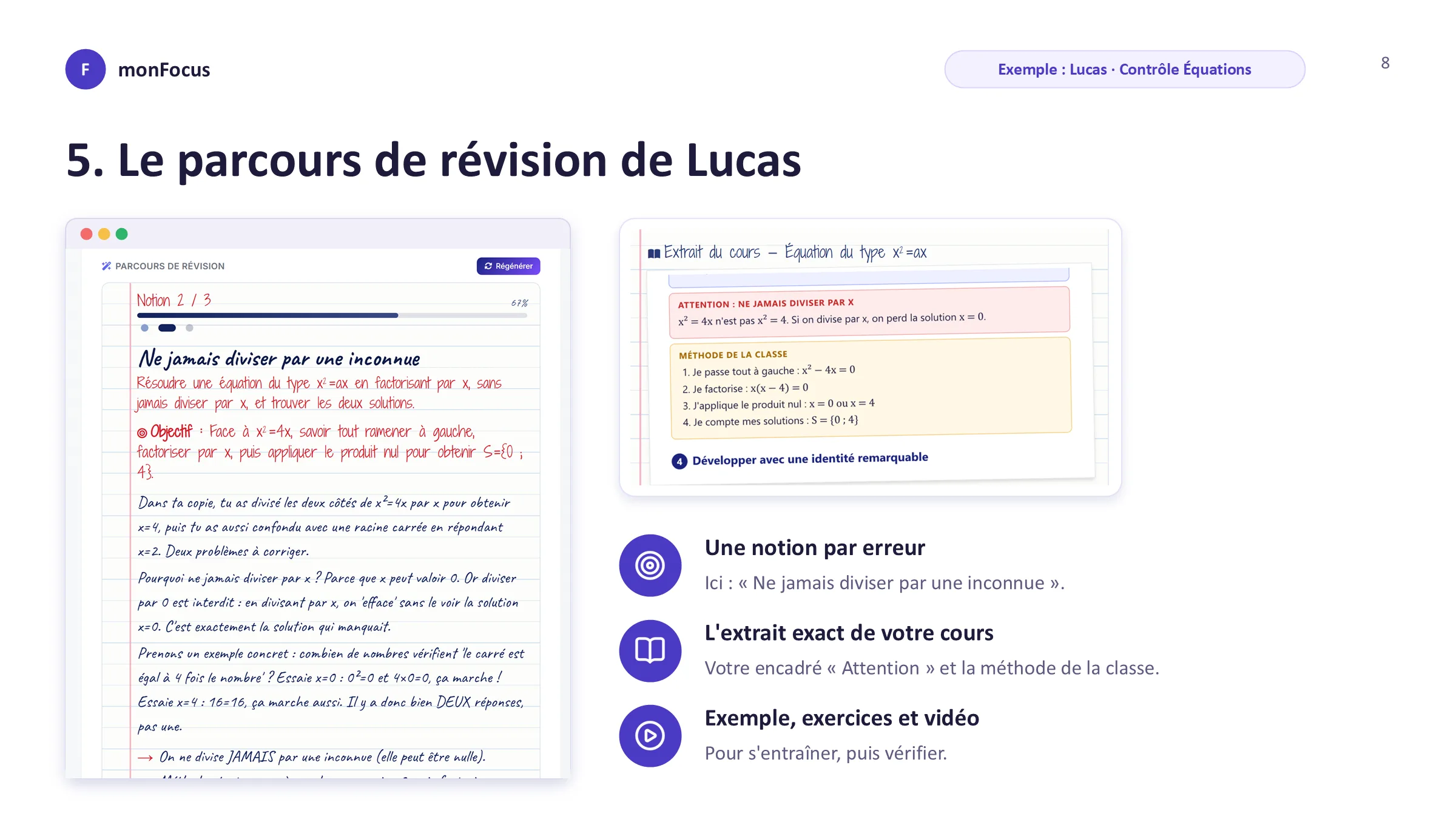 Le parcours de révision de Lucas