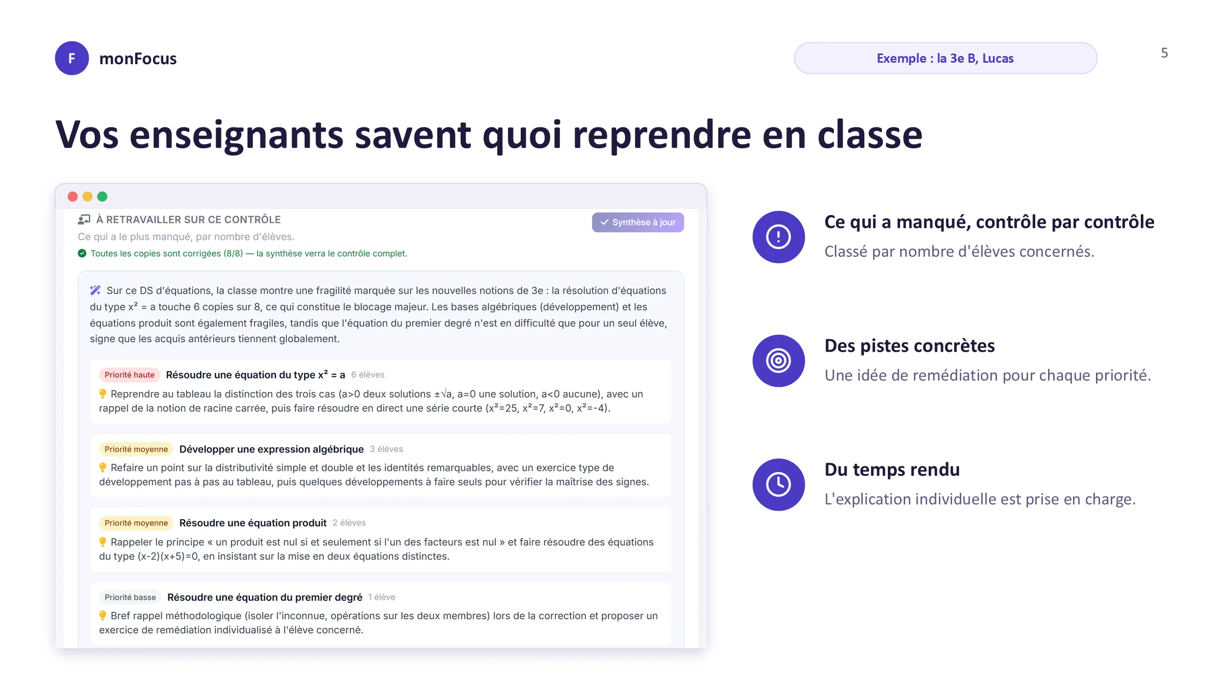 Vos enseignants savent quoi reprendre en classe